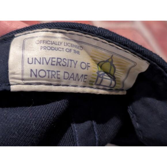 Notre Dame Fighting Irish Hook & Loop Adjustable Hat Blue & Yellow Baseball Hat - Picture 7 of 7